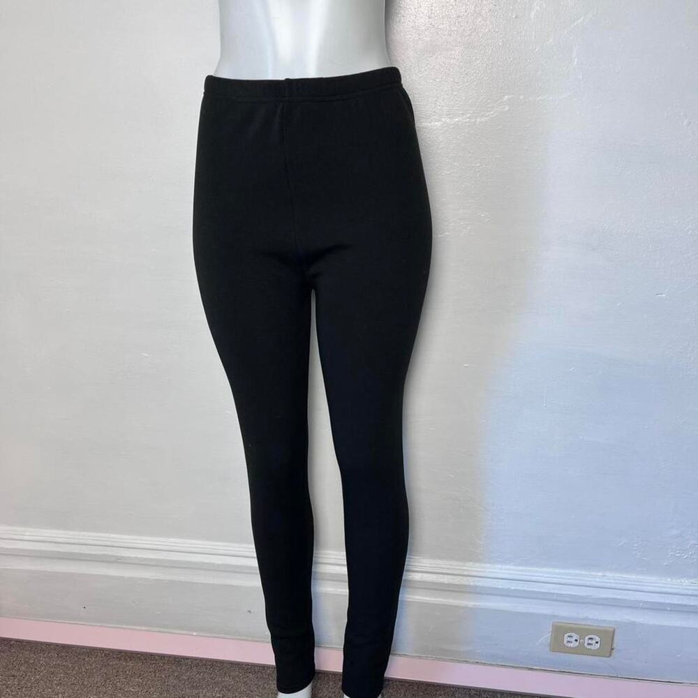 Insulated black leggings with faux